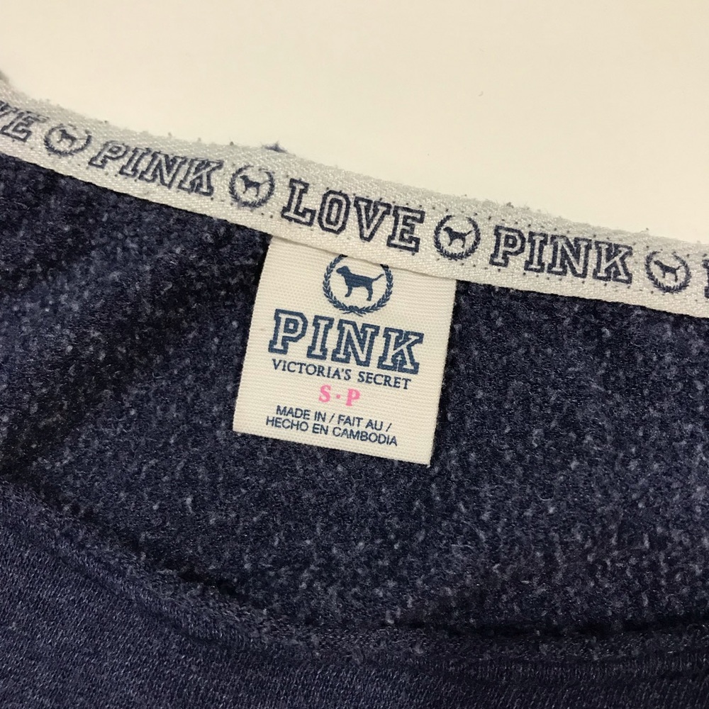 Pink Victoria’s Secret Navy White raw edge Sweat - Picture 6 of 8